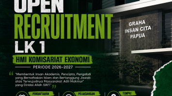 OPEN RECRUITMENT LK 1 HMI KOMISARIAT EKONOMI Periode 2026–2027 “Membentuk Insan Akademis, Pencipta, Pengabdi yang Bernafaskan Islam dan Bertanggung Jawab atas Terwujudnya Masyarakat Adil Makmur yang Diridai Allah SWT.”
